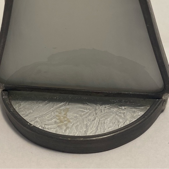 Vintage Angel Figurine White Stained Glass cooper halo art glass Sculpture - Picture 15 of 16